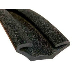 CR004 · 25x7.5mm Guía Cristal Flocada · Flexible · Caucho EPDM