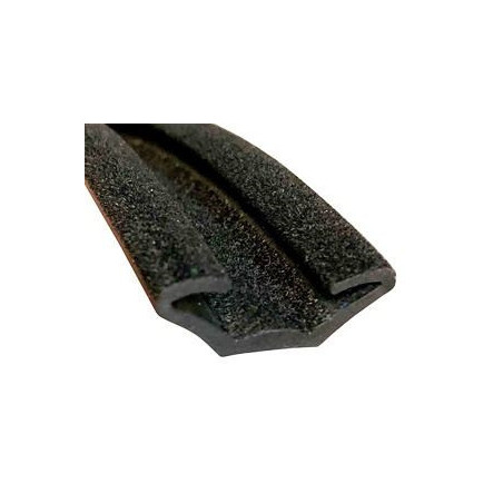 CR004 · 25x7.5mm Guía Cristal Flocada · Flexible · Caucho EPDM